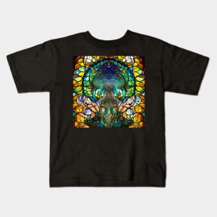 Stained Glass Tree In Autumn Kids T-Shirt